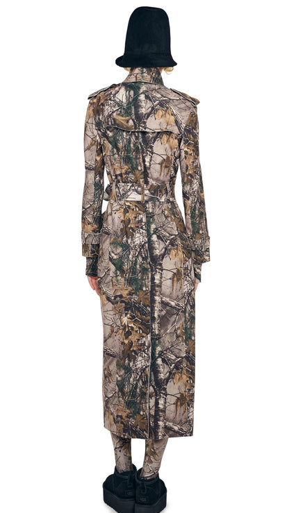 DOUBLE BREASTED TRENCH Trees | Norma Kamali Women