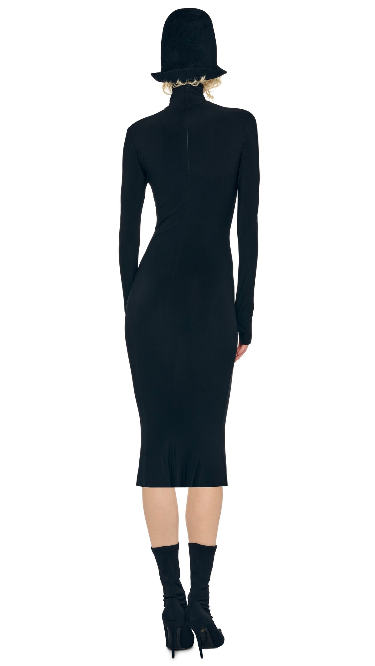 LONG SLEEVE TURTLENECK DRESS Black | Norma Kamali Women